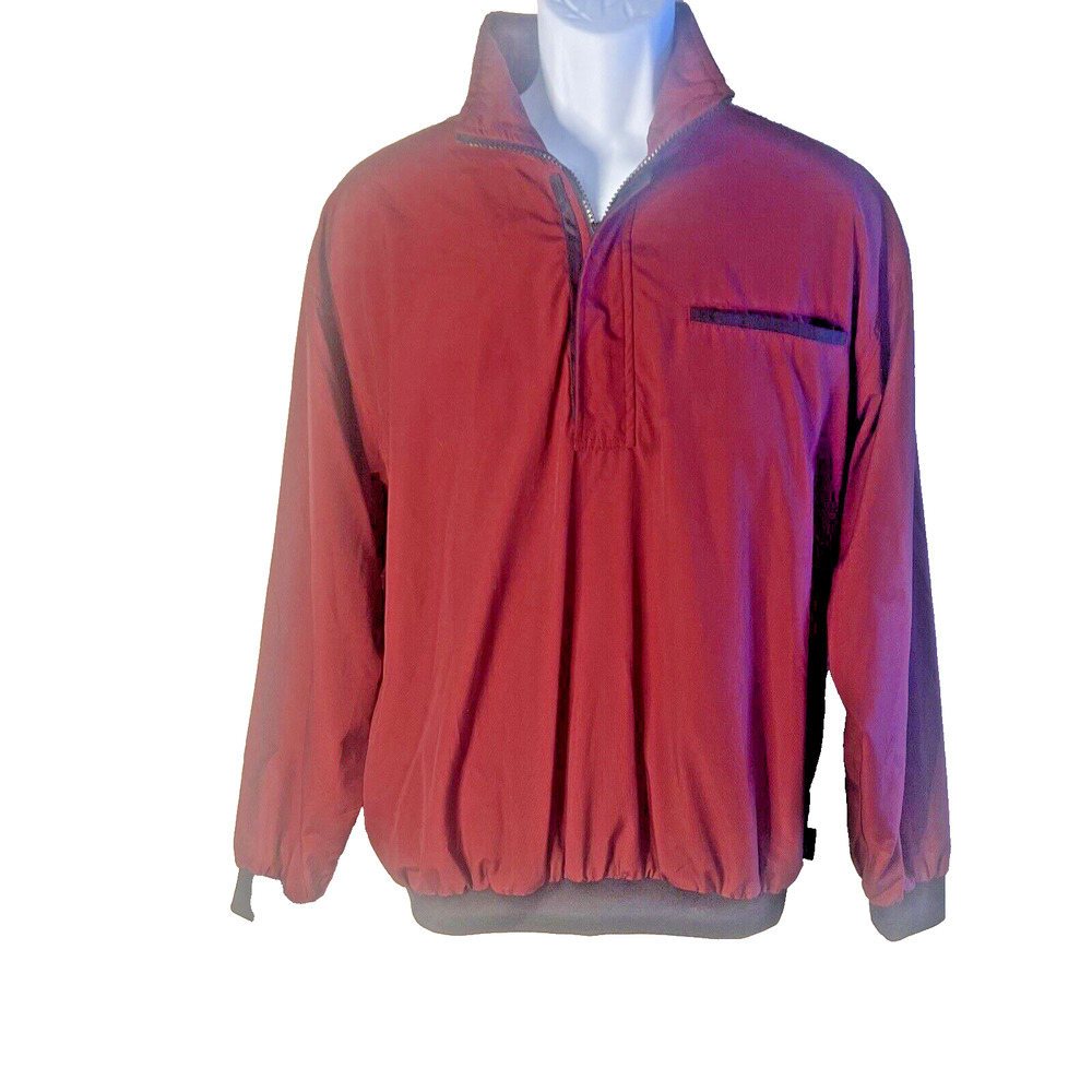 Daniel Gray Golf 1/4 Zip Pullover Windbreaker Jacket Mens Medium Burgundy